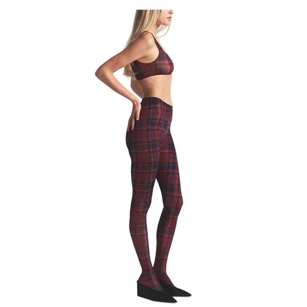 Skims Milky Sheer Tights SH-TIG-8532W Merlot Navy‎ Plaid 3X